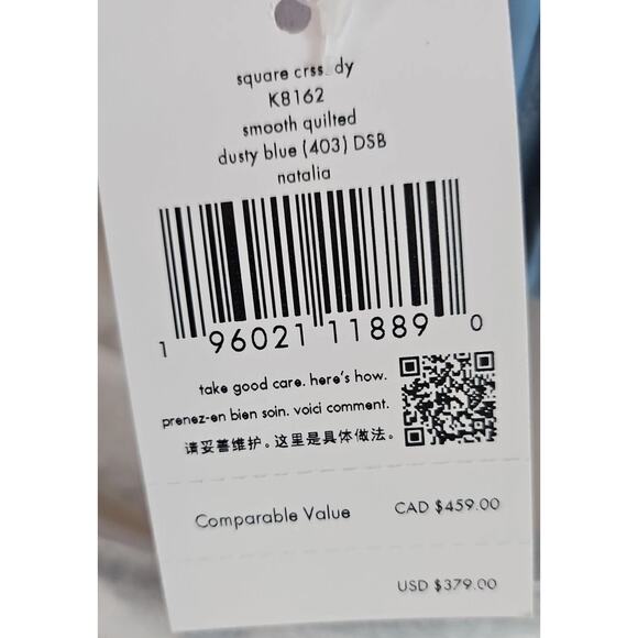 NEW Kate Spade Natalia Square Quilted Leather Medium Crossbody - Blue NWT - Picture 3 of 5